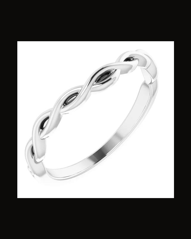 Accented Infinity-Inspired Engagement Ring or Band — Rhodium-Plated on 14K White Gold · 1.85 mm