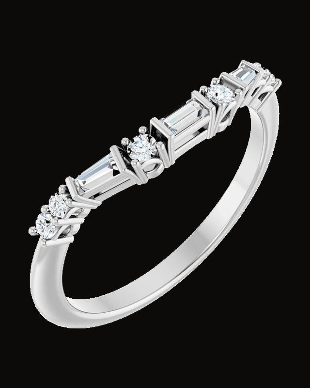 1/5 CTW Lab Grown Diamond Contour Band — 14K Yellow / White Gold · 2 mm