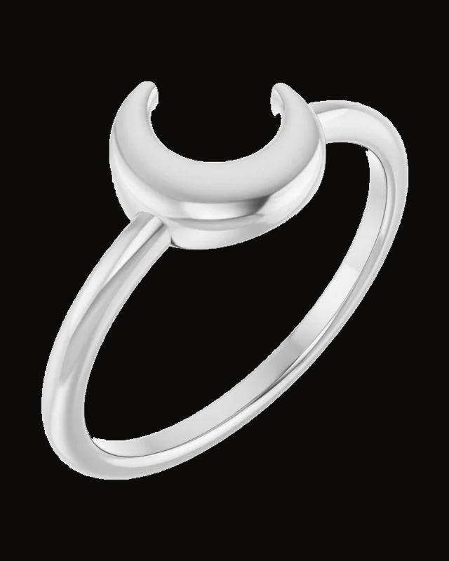 Crescent Shape Ring — Sterling Silver · 1.7 mm