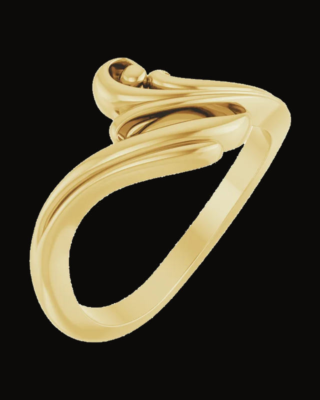 Freeform Bypass Ring — 14K Yellow Gold · 2 mm