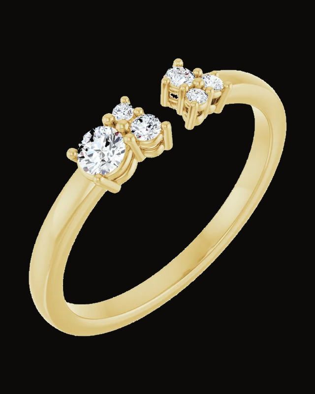 1/6 CTW Natural Diamond Negative Space Ring — 14K Yellow Gold · 1.83 mm · Size 7