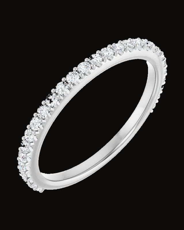 1/3 CTW Lab-Grown Diamond Band — Rhodium-Plated on 14K White Gold · 1.8 mm