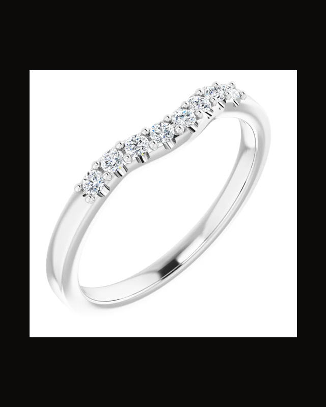 1/6 CTW Natural Diamond Matching Band — Rhodium-Plated on 14K White Gold · 2.1 mm