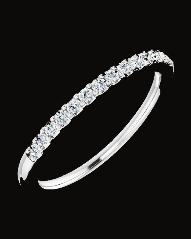 1/5 CTW Natural Diamond Matching Band — Rhodium-Plated on 14K White Gold · 1.7 mm