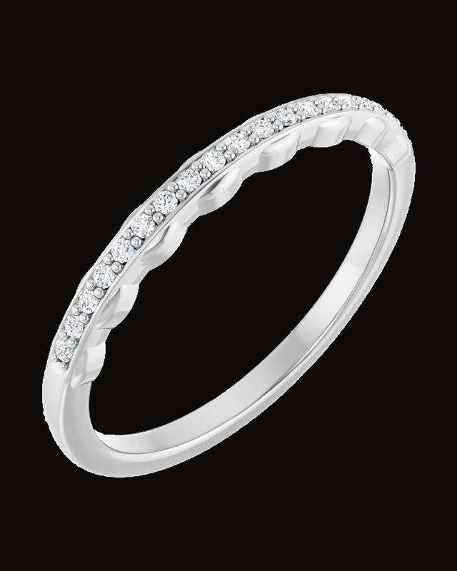 0.07 CTW Natural Diamond Band — Rhodium-Plated on 14K White Gold · 1.6 mm