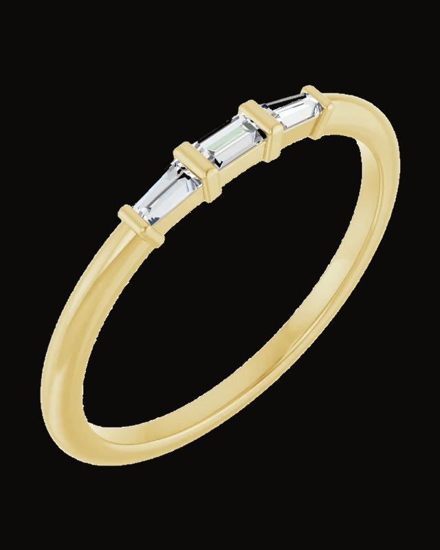 1/6 CTW Natural Diamond Stackable Ring — 14K Yellow Gold · 1.5 mm