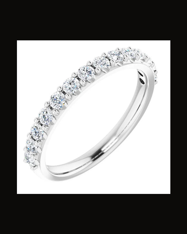 Accented Band — Rhodium-Plated on 14K White Gold · Lab-Grown Diamond