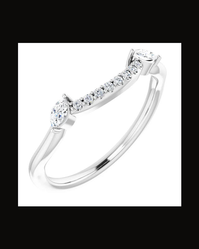 1/6 CTW Natural Diamond Matching Band — Rhodium-Plated on 14K White Gold · 1.7 mm