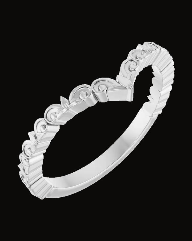 Vintage-Inspired V Ring — Sterling Silver · 2 mm