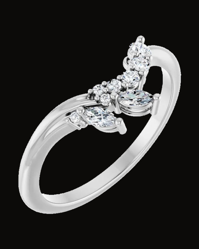 1/5 CTW Lab-Grown Diamond Contour Band — 14K Yellow / White Gold · 1.7 mm