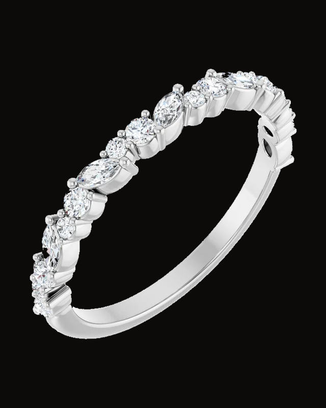 3/8 CTW Lab-Grown Diamond Anniversary Band — 14K Yellow / White Gold · 1.8 mm