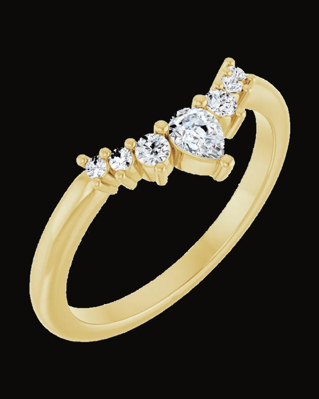 1/4 CTW Lab-Grown Diamond Contor Band — 14K Yellow / White Gold · 1.9 mm