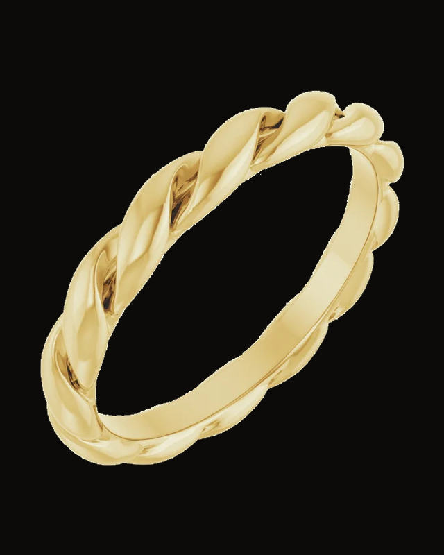 Rope Standard-Fit Band — 14K Yellow Gold · 2.8 mm · Size 7