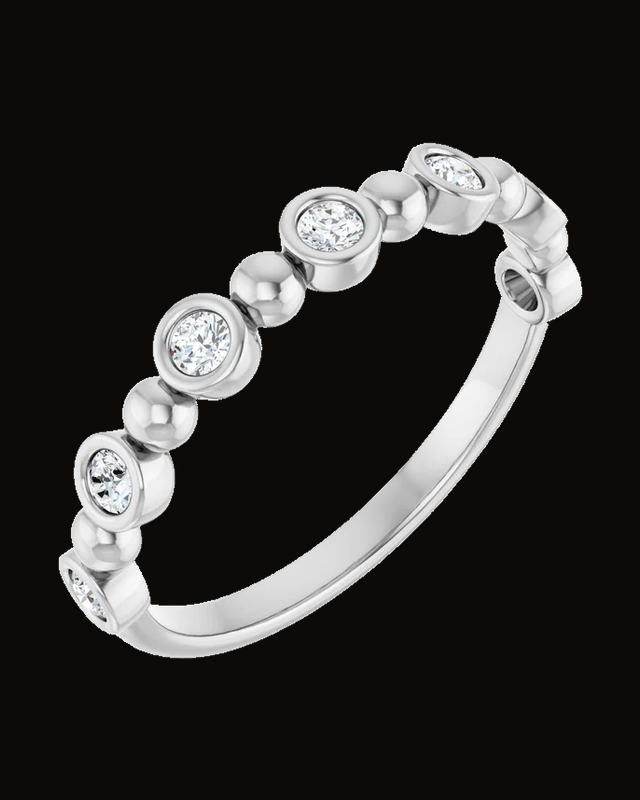 1/5 CTW Natural Diamond Anniversary Band — Rhodium-Plated on 14K White Gold · 4.63 mm