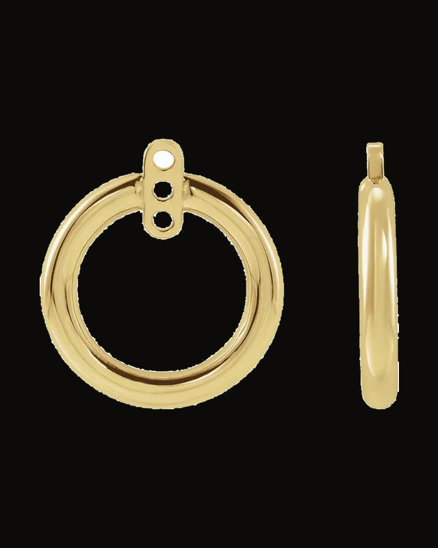 Open Circle Earring Jackets — 14K Yellow Gold