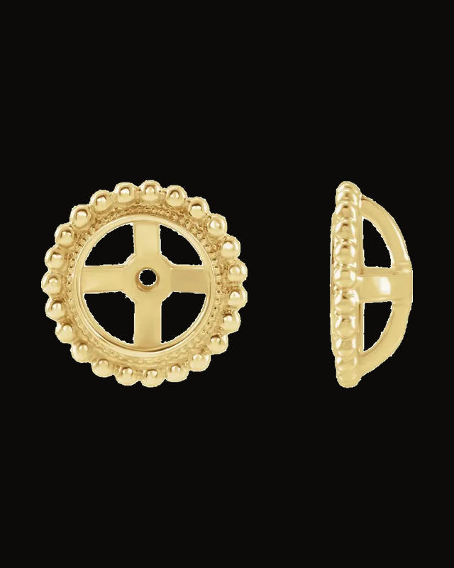 Beaded Earring Jackets — 14K Yellow Gold