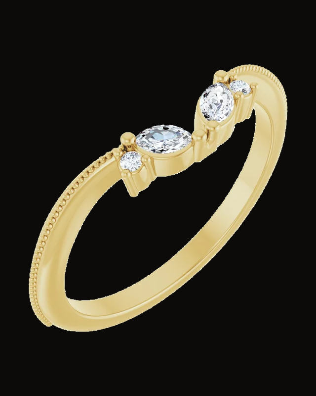 1/8 CTW Lab-Grown Diamond Contour Band — 14K Yellow / White Gold · 1.5 mm