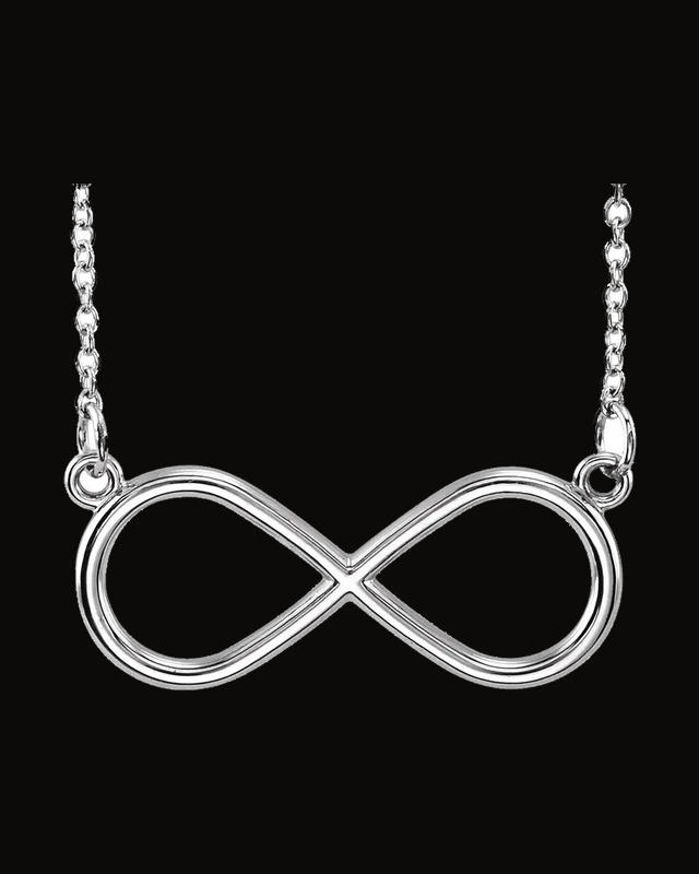 Infinity Necklace — Rhodium-Plated on 14K White Gold