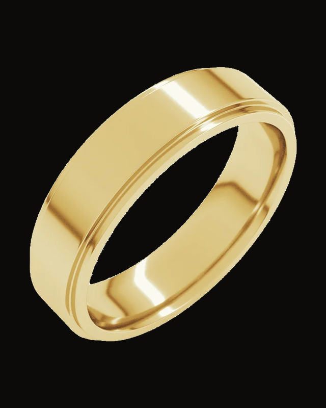 Stepped-Edge Comfort-Fit Flat Band