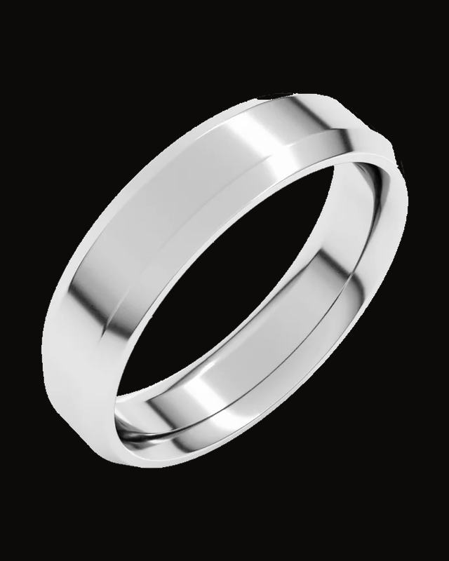 Beveled-Edge Comfort-Fit Flat Band