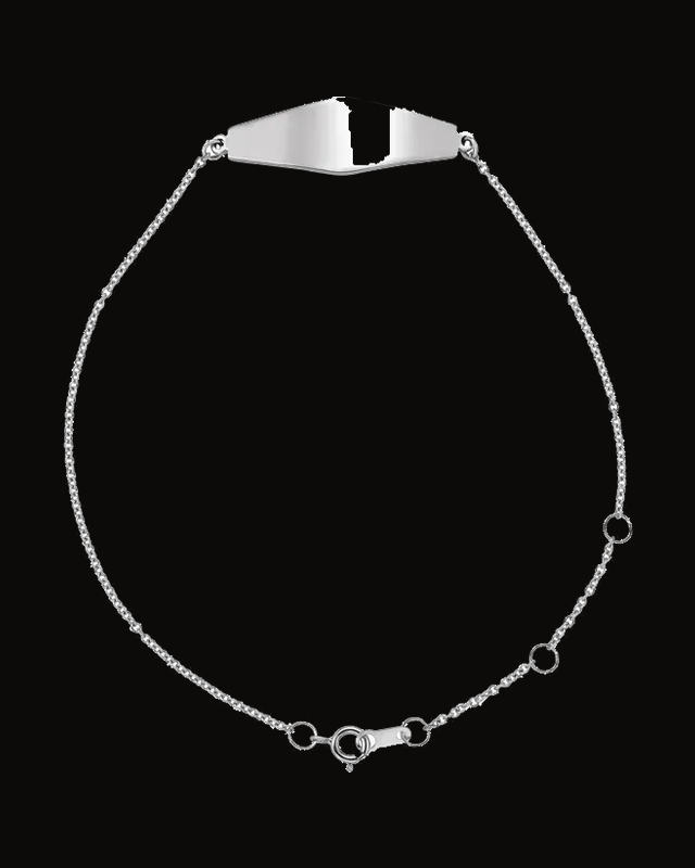 Engravable Curved Bar Bracelet — Sterling Silver