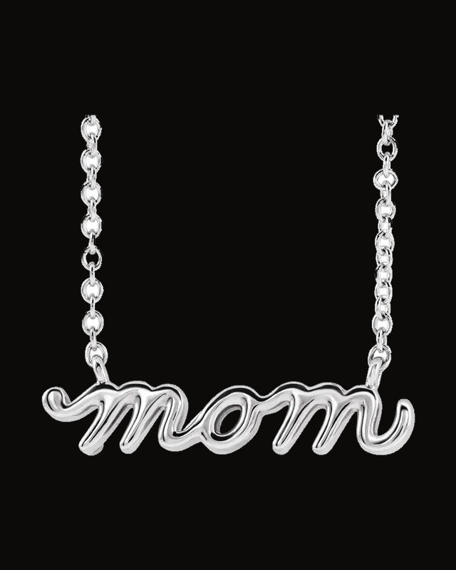 Petite Mom Script Necklace or Center