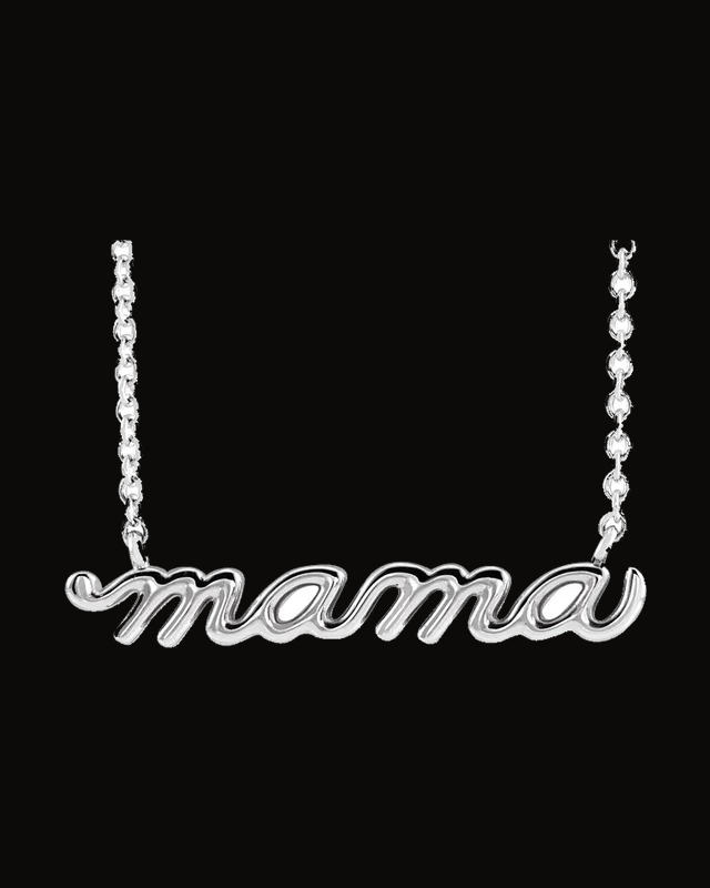 Petite Mama Script Necklace or Center