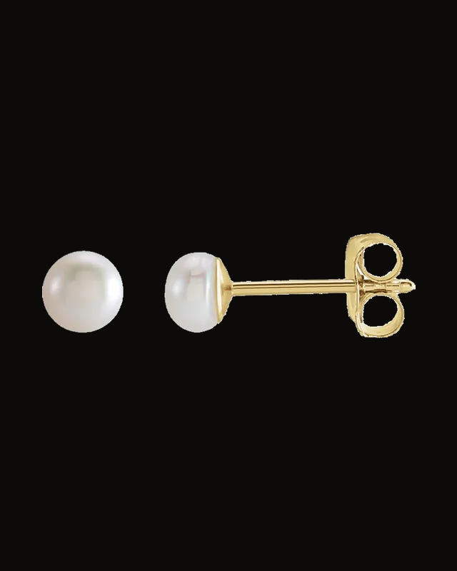 Pearl Earrings — 14K Yellow Gold · 3 mm