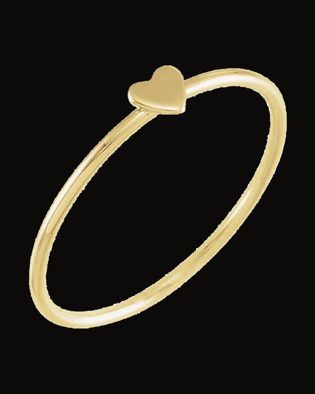 Stackable Heart Ring — 14K Yellow Gold · 1 mm