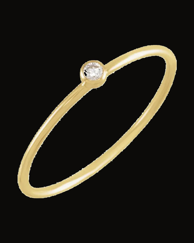 0.03 Ct Natural Diamond Stackable Ring — 14K Yellow / White Gold · 1 mm