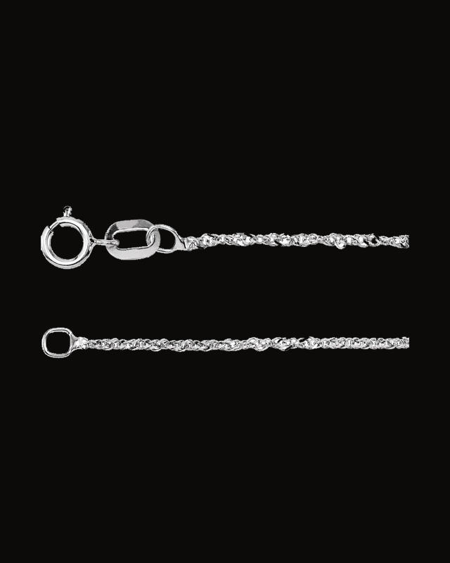 1 mm Singapore Chain — 14K White / Yellow Gold