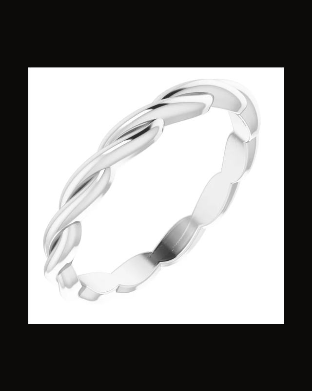 Woven Standard-Fit Band — 14K White / Yellow Gold · 2.64 mm