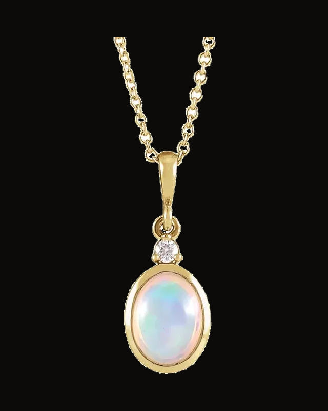 Cabochon Bezel-Set Necklace or Pendant
