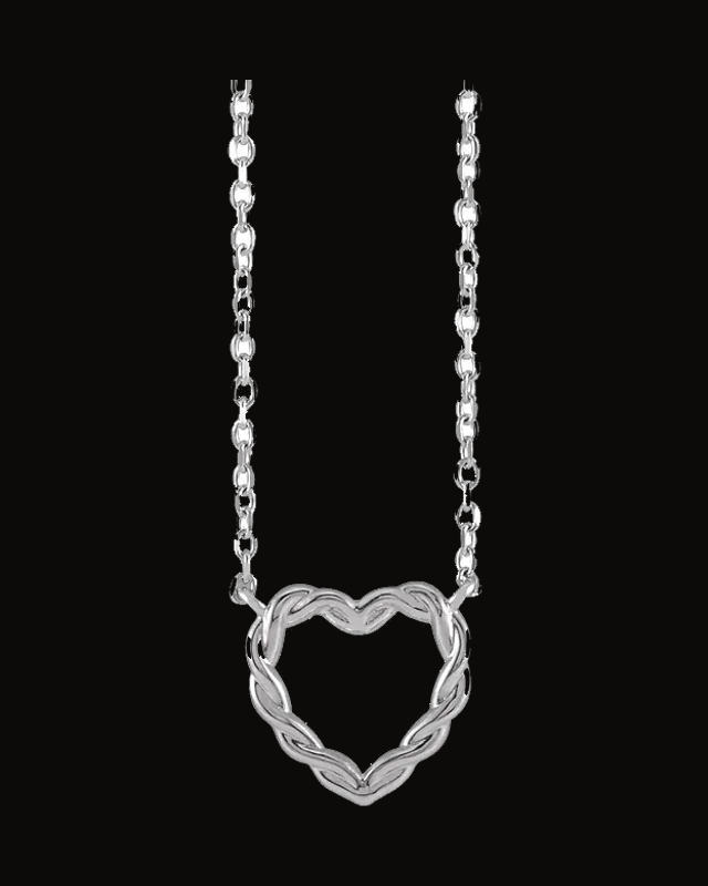 Rope Heart Necklace or Center — Sterling Silver