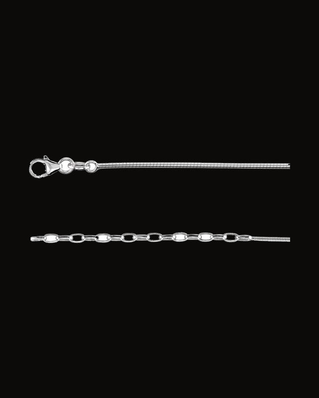 Adjustable Round Omega Chain — Silver-Plated on Sterling Silver