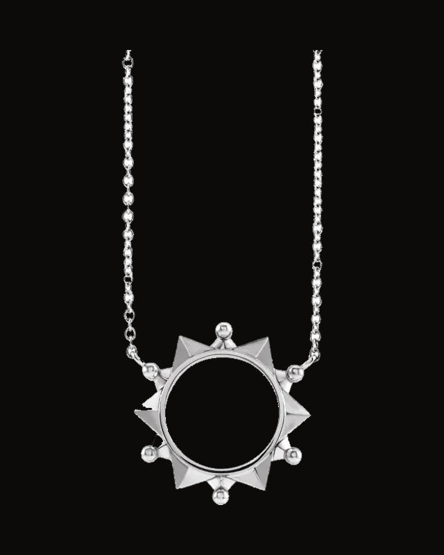 Geometric Necklace or Center — Sterling Silver