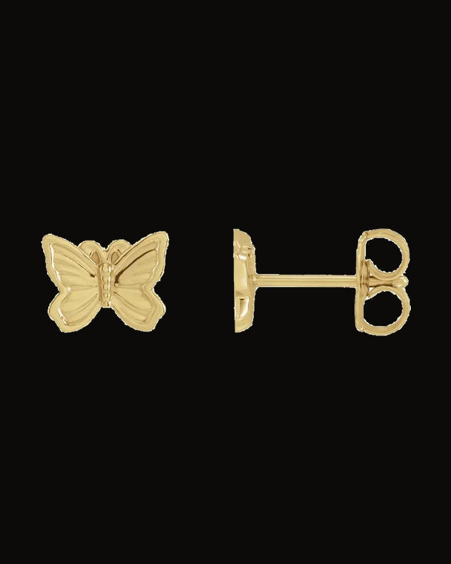 Petite Butterfly Earrings — 14K Yellow Gold