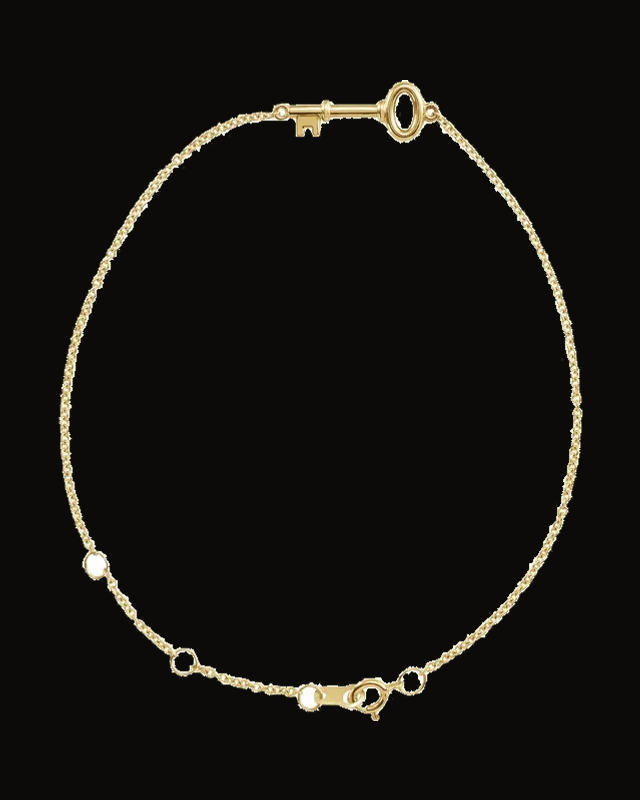 Petite Key Bracelet — 14K Yellow Gold