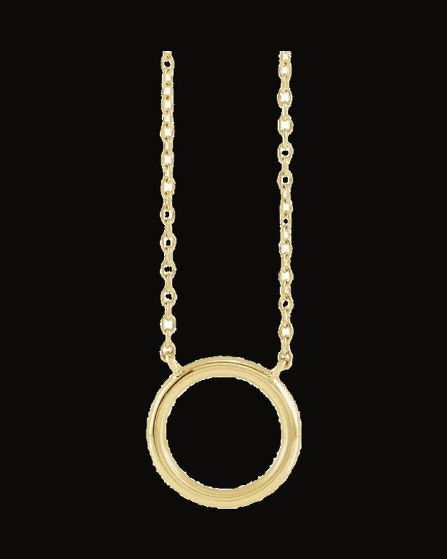 Circle Necklace or Center — 14K White / Yellow Gold