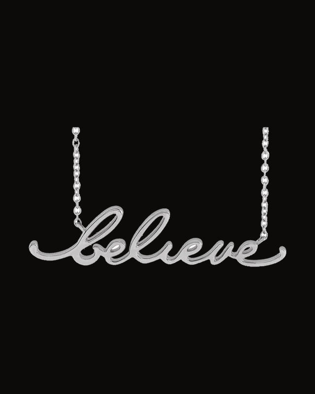Believe Necklace or Center — Sterling Silver