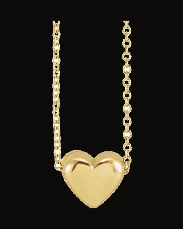 Puffed Heart Necklace or Pendant