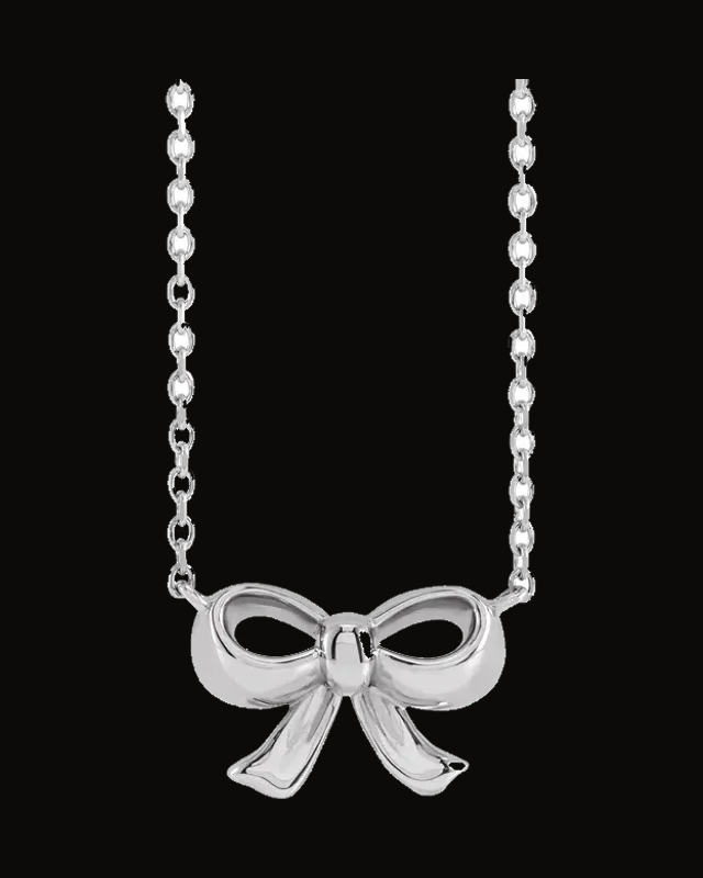 Bow Necklace or Center — Sterling Silver
