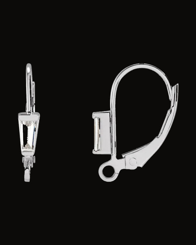 1/10 Ct Natural Diamond Lever Back Earring Top — 14K Yellow / White Gold