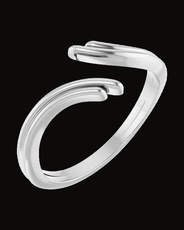 Open Bypass Ring — Rhodium-Plated on 14K White Gold · 1.7 mm · Size 7