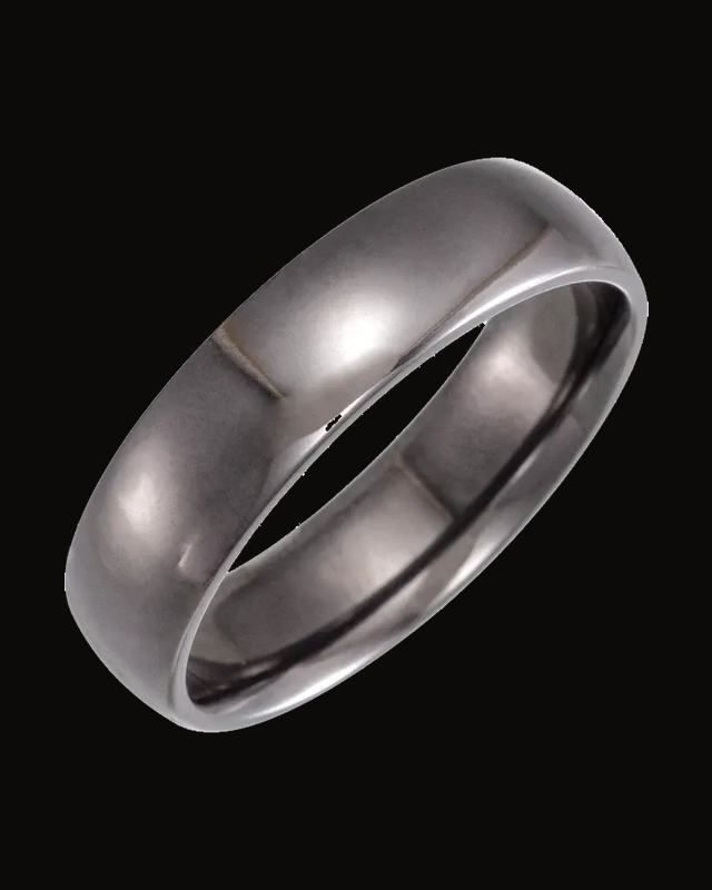 Comfort-Fit Half Round Band — Tantalum