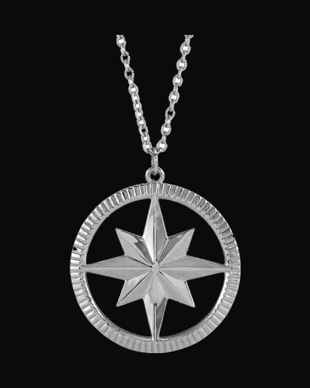 Compass Necklace — Sterling Silver