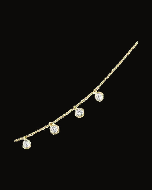 Imitation Cz Bezel-Set Necklace — 14K Yellow Gold · 4 mm
