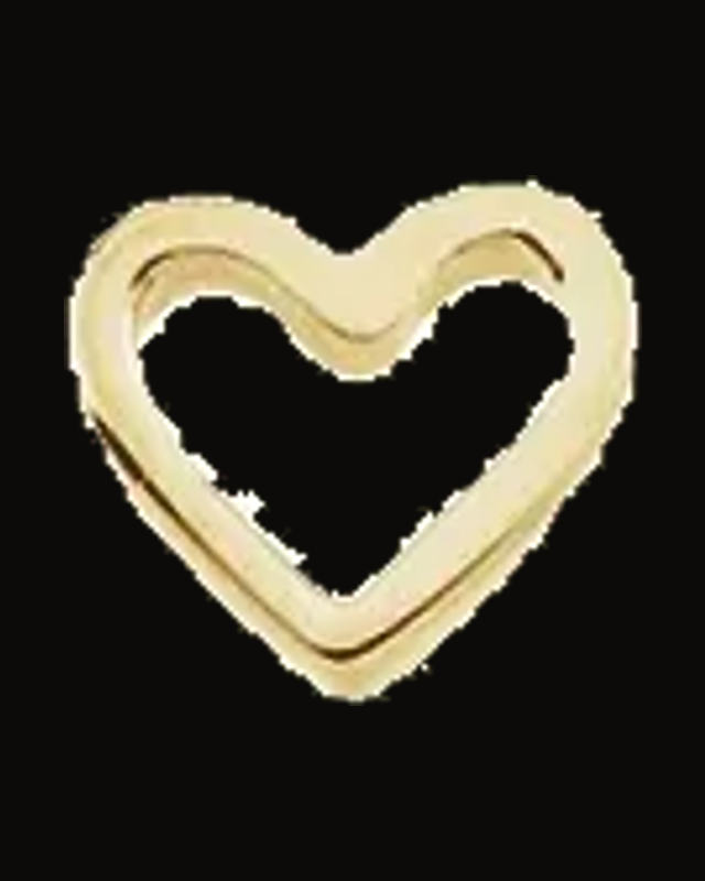 Heart Slide Pendant — 14K Yellow / White Gold