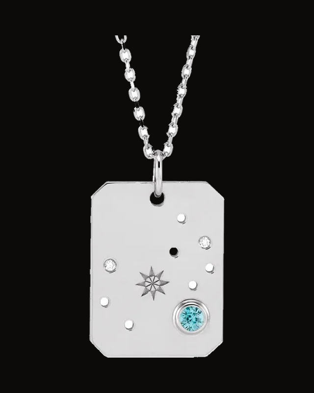 Zodiac Constellation Necklace or Pendant — Sterling Silver · 0.01 CTW
