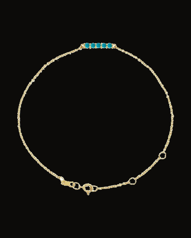 Cabochon Bar Bracelet — 14K Yellow Gold · 2 mm